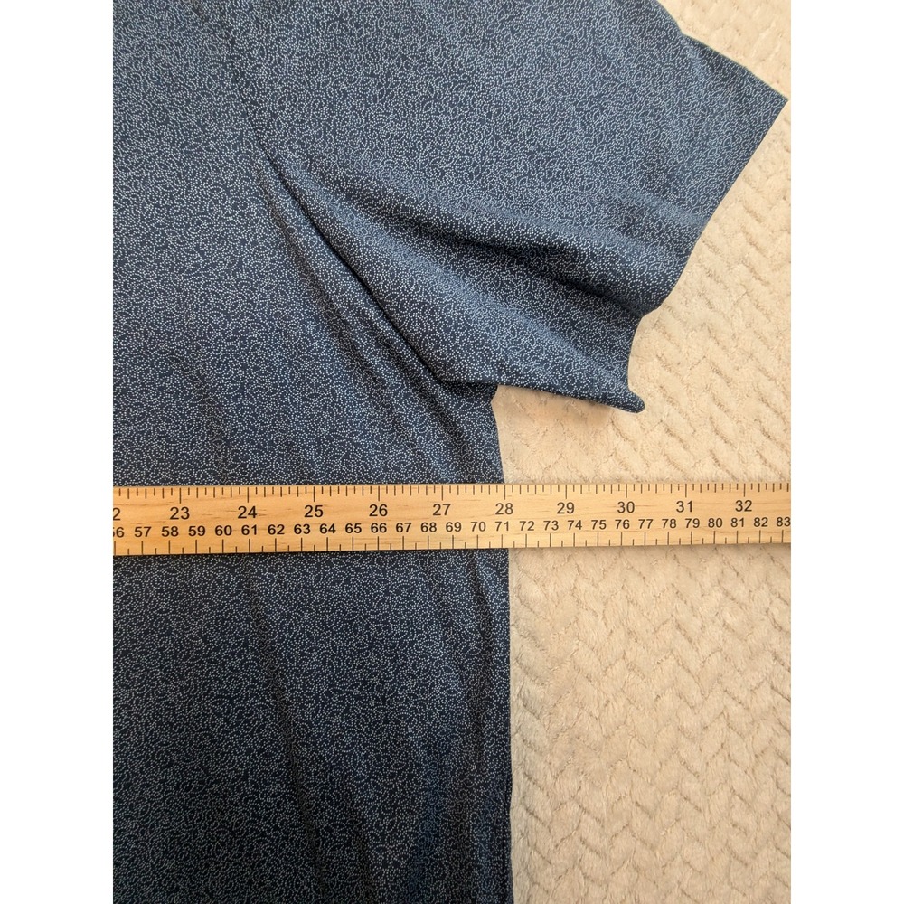 Perry Ellis Pima Cotton Polo Shirt 2XLT Blue Patterned Short Sleeve Mens - Picture 4 of 8